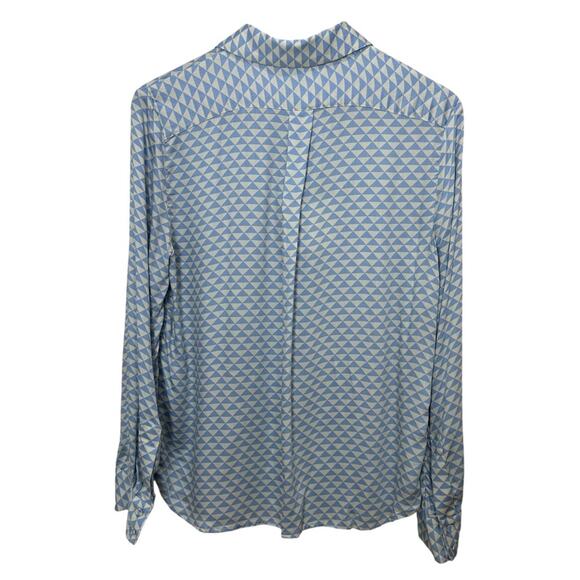 Tensione In Diamond Check Geometric Shirt Women’s Size Medium Long Sleeve Blue - Picture 4 of 10